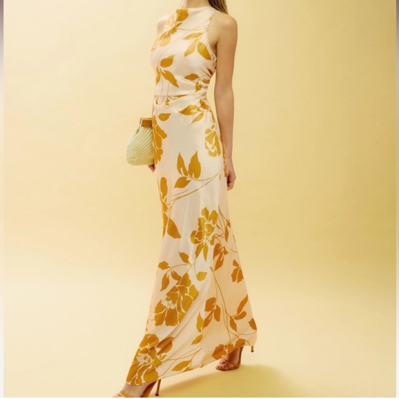 NWT Reformation Anaiis Silk Maxi Dress Size 0 - Maracuya - Picture 1 of 9